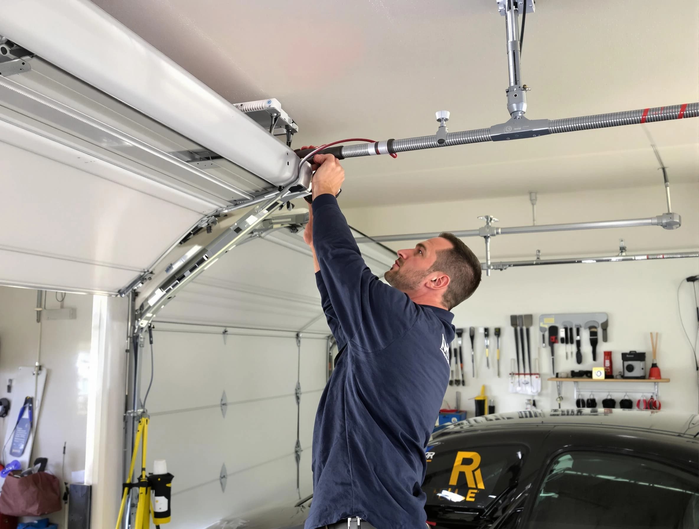 Midway Garage Door Repair technician performing garage door cable repair in Midway