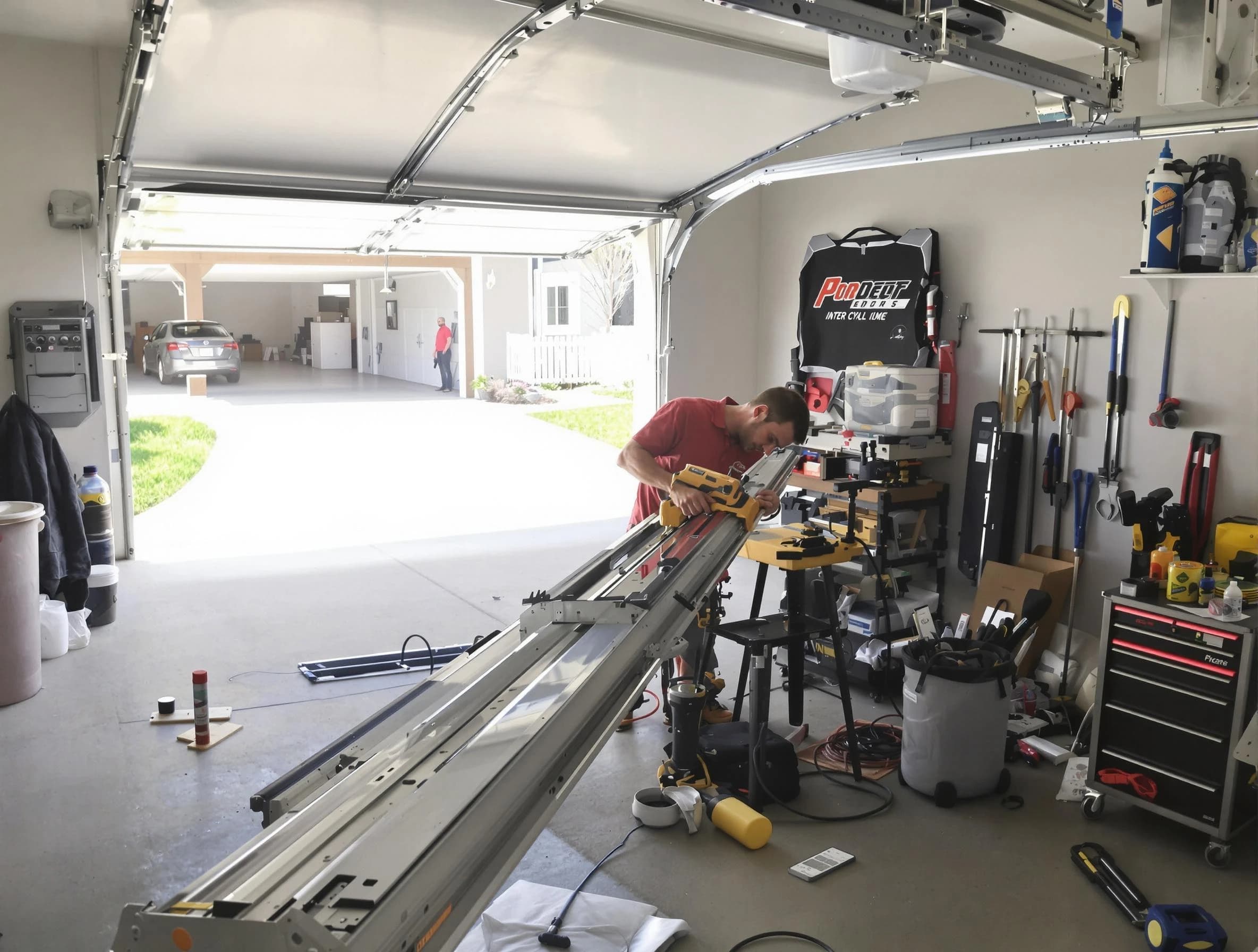 Midway Garage Door Repair expert performing track repair in Midway