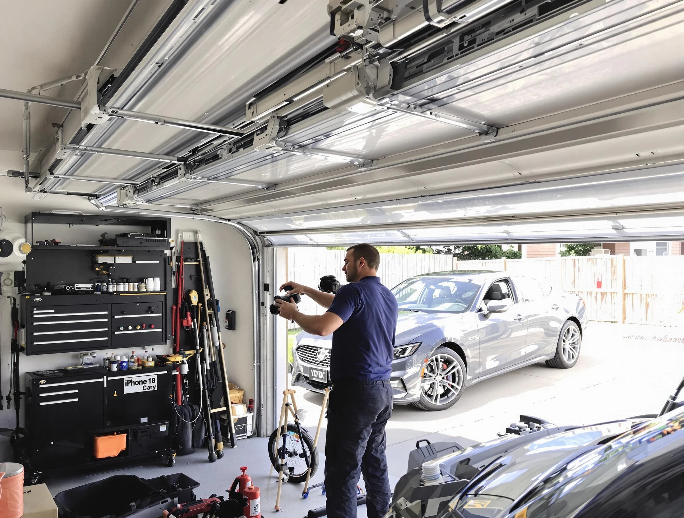 Midway Garage Door Repair technician fixing noisy garage door in Midway