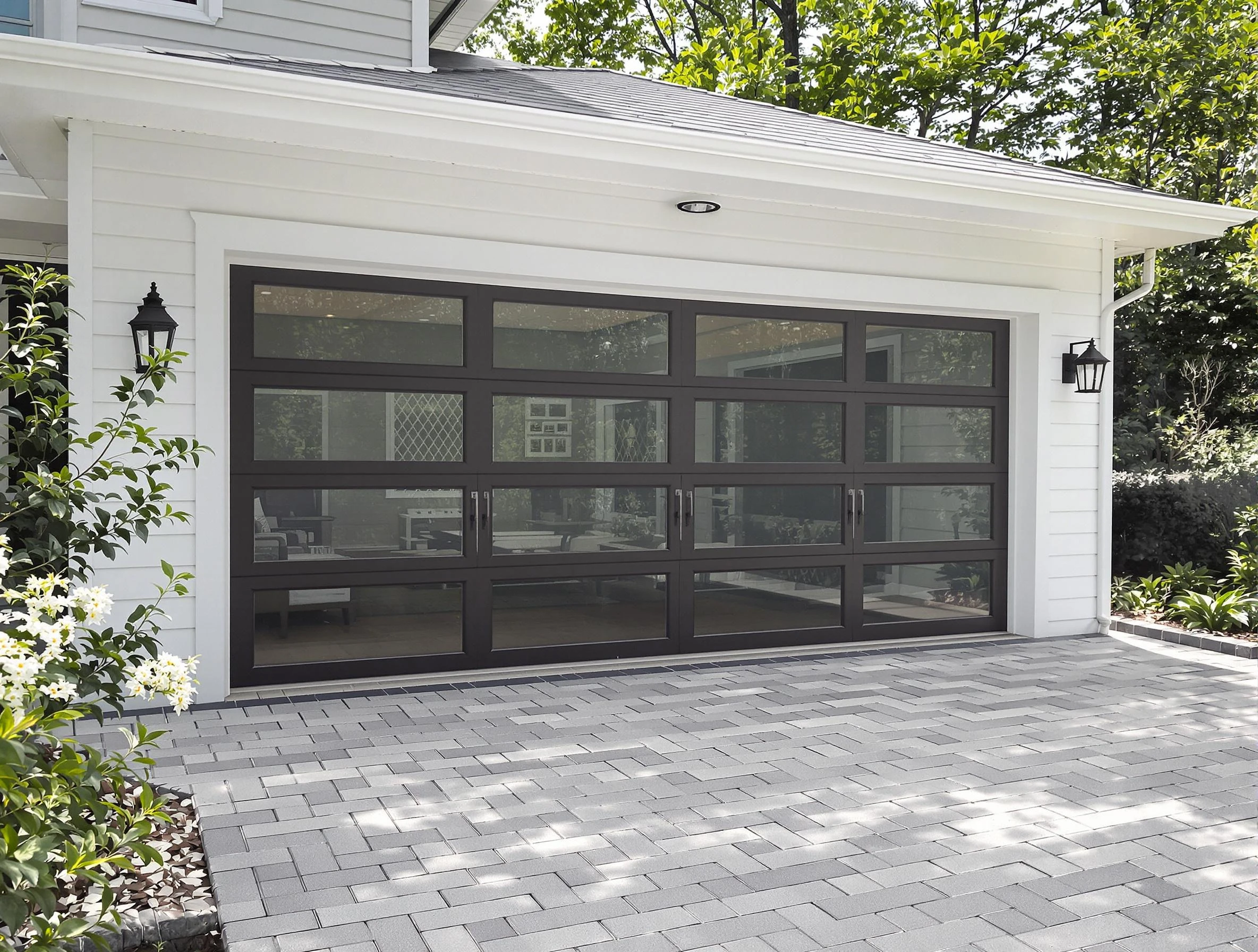 Midway Garage Door Repair design specialist presenting custom garage door options to Midway homeowner