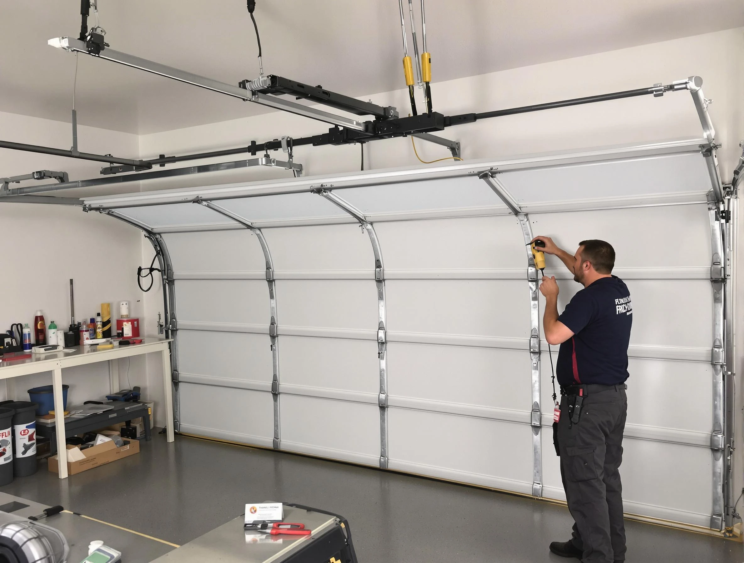 Midway Garage Door Repair certified technician performing overhead door system repair in Midway